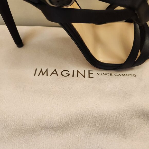 Imagine Vince Camuto Ramsey Black Satin Heeled Sandals. NIB. Size 8.5 - Picture 3 of 11